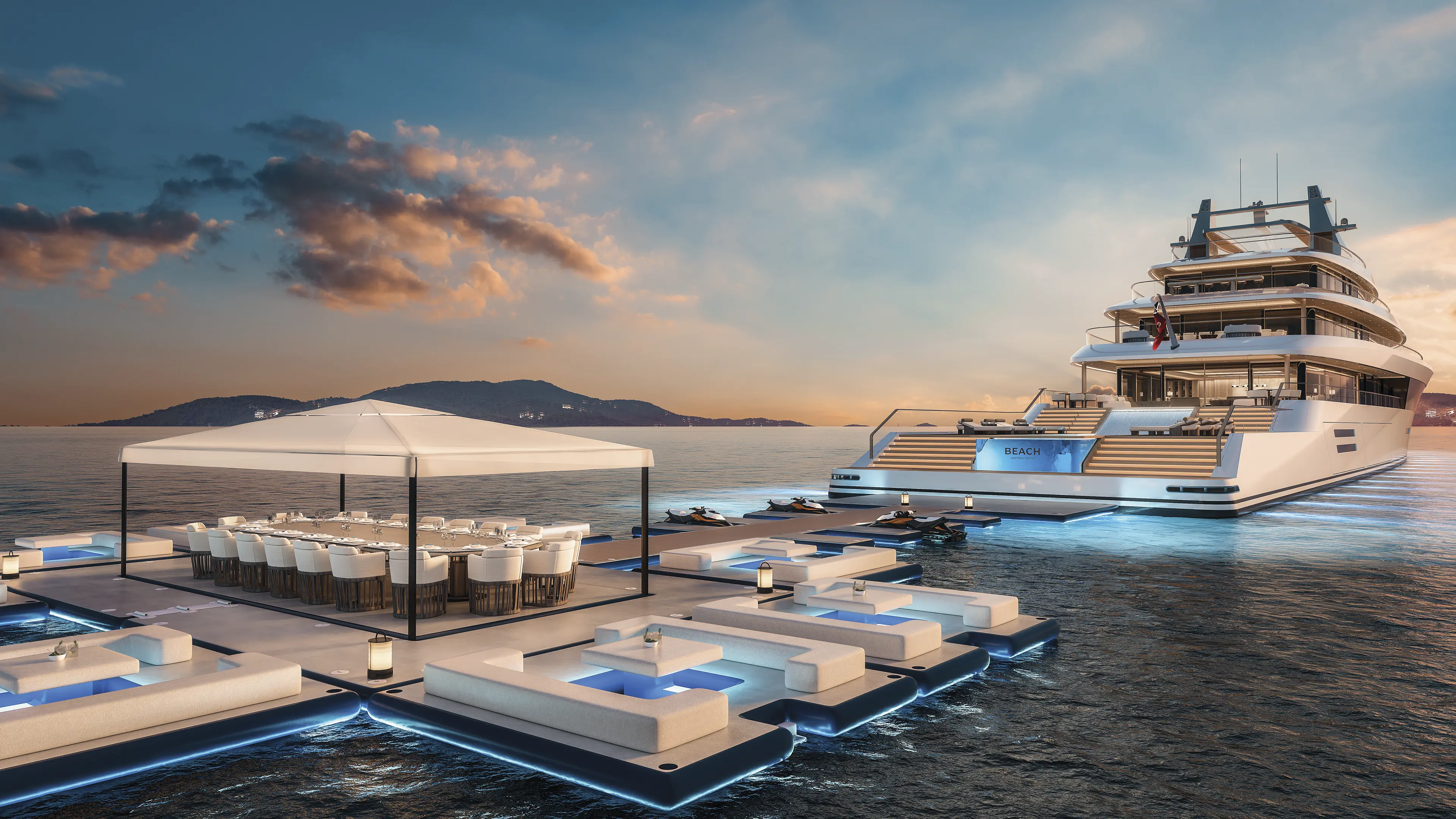 SINOT BEACH series BEACH99 floating island aft